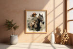 Petite fille sur un cheval aquarelle Fine Art Print (4) Galerie